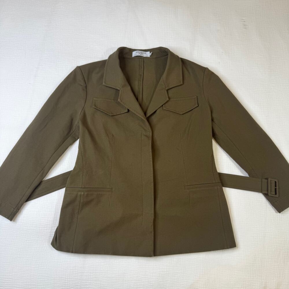 M.M. LaFleur Emalis Eco Jacket Oregano Green Utility Blazer Women's 12 Ethical - Picture 14 of 16